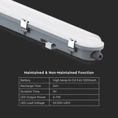 V-TAC LED lámpa 120cm 36W IP65, vészakkuval, hideg fehér, 120 Lm/W (M-széria) - SKU 24012
