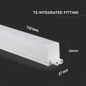 V-TAC LED lámpa 115 cm T5 16W beépített kapcsolóval természetes fehér - SKU 21696