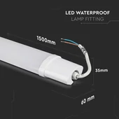 V-TAC LED lámpa 150cm 48W IP65 természetes fehér - SKU 6467