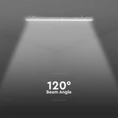 LED Waterproof Fitting M-SERIES 1500mm 48W 6400K Emergency Kit PC/PC SS Clip 120LM/W