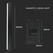 V-TAC LED lineáris lámpa mágneses sínhez 20W CRI>90 meleg fehér - SKU 7954