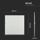 V-TAC LED panel hideg fehér 29W 60 x 60cm, 137 Lm/W - SKU 2162426