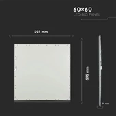V-TAC LED panel hideg fehér UGR<19 45W 60 x 60cm - SKU 62196