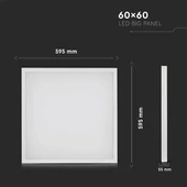 V-TAC LED panel természetes fehér 160 Lm/W 25W 60 x 60cm - SKU 6601