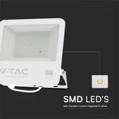 V-TAC LED reflektor 100W, hideg fehér, fehér házzal - SKU 23443
