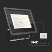 V-TAC F-széria LED reflektor 200W hideg fehér, fekete házzal - SKU 6734