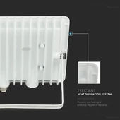 V-TAC F-széria LED reflektor 30W hideg fehér, fehér házzal - SKU 6748
