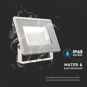 V-TAC F-széria LED reflektor 30W hideg fehér, fehér házzal - SKU 6748