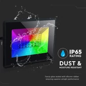 V-TAC LED reflektor 50W RGB, színváltós fényvető távirányítóval - SKU 5996