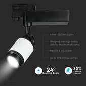 V-TAC LED sínes spotlámpa állítható 10W hideg fehér - SKU 1334