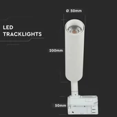 V-TAC LED sínes spotlámpa állítható 15W CRI>90 hideg fehér, fehér ház - SKU 358
