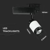 V-TAC LED sínes spotlámpa állítható 25W hideg fehér - SKU 1337