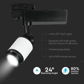 V-TAC LED sínes spotlámpa állítható 25W hideg fehér - SKU 1337
