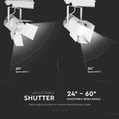 V-TAC LED sínes spotlámpa állítható 33W CRI>90 napfény fehér, fehér ház - SKU 370