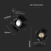 V-TAC PRO COB LED sínes színpadreflektor 33W CRI>90 meleg fehér - SKU 21371
