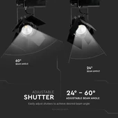 V-TAC PRO COB LED sínes színpadreflektor 33W CRI>90 meleg fehér - SKU 21371