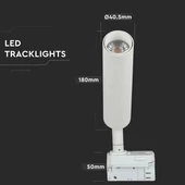 V-TAC LED sínes spotlámpa állítható 7W CRI>90 meleg fehér, fehér ház - SKU 350
