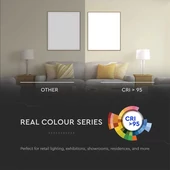 V-TAC LED sínes spotlámpa állítható CRI>95 15W hideg fehér, fehér házzal - SKU 1300