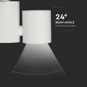 V-TAC LED sínes spotlámpa állítható CRI>95 15W hideg fehér, fehér házzal - SKU 1300