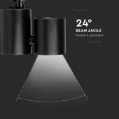 V-TAC LED sínes spotlámpa állítható CRI>95 30W hideg fehér, fekete házzal - SKU 1297