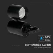 V-TAC LED sínes spotlámpa állítható CRI>95 30W hideg fehér, fekete házzal - SKU 1297