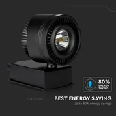 V-TAC LED sínes spotlámpa állítható CRI>95 33W napfény fehér, fekete házzal - SKU 1235