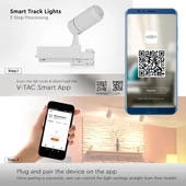 V-TAC LED sínes spotlámpa állítható dimmelhető 15W változtatható színhőmérséklet, fehér - SKU 1456