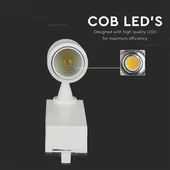 V-TAC LED sínes spotlámpa állítható dimmelhető 15W változtatható színhőmérséklet, fehér - SKU 1456