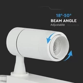 V-TAC LED sínes spotlámpa állítható dimmelhető 15W változtatható színhőmérséklet, fehér - SKU 1456