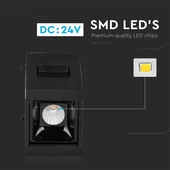 V-TAC LED spotlámpa mágneses sínhez 1W CRI>90 UGR<19 meleg fehér - SKU 7958
