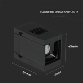 V-TAC LED spotlámpa mágneses sínhez 1W CRI>90 UGR<19 természetes fehér - SKU 7959