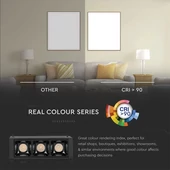 V-TAC LED spotlámpa mágneses sínhez 3W CRI>90 UGR<19 meleg fehér - SKU 7960