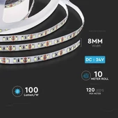 V-TAC LED szalag IP20 SMD 2835 chip 120 db/m természetes fehér, 100 Lm/W - SKU 212623