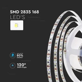 LED Strip SMD2835 - 168 LEDs 24V IP20 3000K  140LM/W