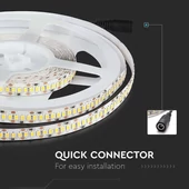 V-TAC LED szalag IP20 SMD 2835 chip 204 db/m meleg fehér, 100 Lm/W - SKU 212461