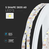 V-TAC LED szalag IP20 SMD 2835 chip 60 db/m természetes fehér - SKU 212560