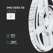 V-TAC LED szalag IP20 SMD 5050 chip 30 db/m RGB - SKU 2124