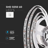 V-TAC LED szalag IP20 SMD 5050 chip 60 db/m zöld - SKU 212138