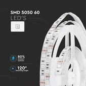 V-TAC LED szalag IP65 SMD 5050 chip 60 db/m RGB - SKU 212155