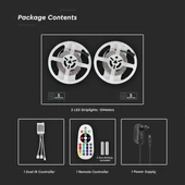 LED Strip RGB Set SMD5050 300LED 2x5M With Remote + Adaptor