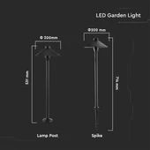 7W Led Garden Spike Light Black Body IP65 4000K