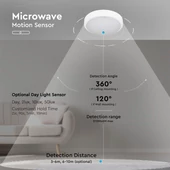 V-TAC mennyezeti 20W LED lámpatest, állítható színhőmérséklet, szenzorral és akkuval - SKU 2120096