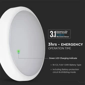 V-TAC mennyezeti 20W LED lámpatest, állítható színhőmérséklet, szenzorral és akkuval - SKU 2120096