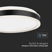 V-TAC mennyezeti kerek 42W lámpa, O50cm, fekete dísszel, természetes fehér, 100 Lm/W - SKU 6911