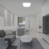 White frame square dome light 30W ceiling lamp, IP44, 4000K