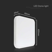 White frame square dome light 30W ceiling lamp, IP44, 4000K