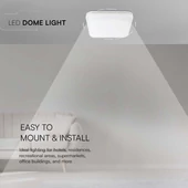 White frame square dome light 30W ceiling lamp, IP44, 4000K