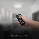 White frame square dome light 30W ceiling lamp with microwave sensor, IP44, 6500K