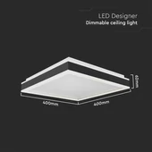 Black 38W LED Square Designer Ceiling Light, 4000K