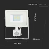 20W LED Sensor Floodlight SAMSUNG CHIP Cut-OFF Function White Body 6400K